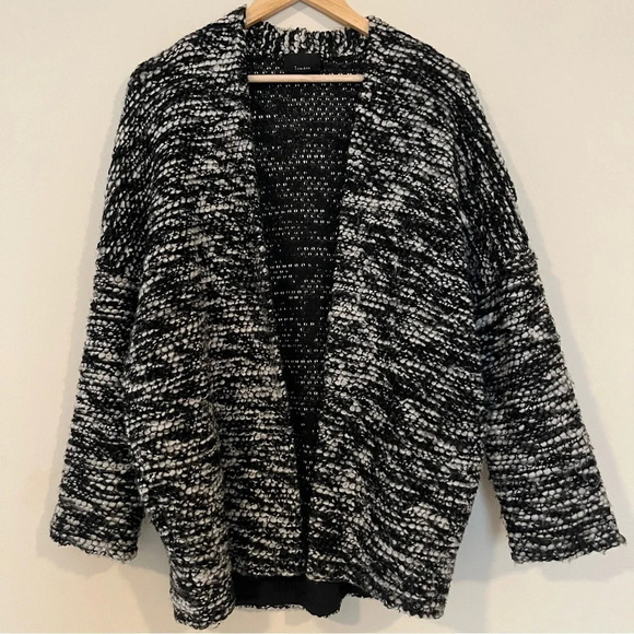 LUMIÉRE for Anthropologie Black and White Knit Cardigan - Picture 1 of 6